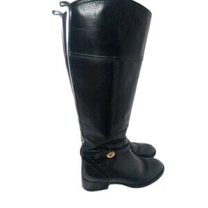 Tory Burch Brita Tall Riding Boots Women's Size 5 M Black Leather Retail $495